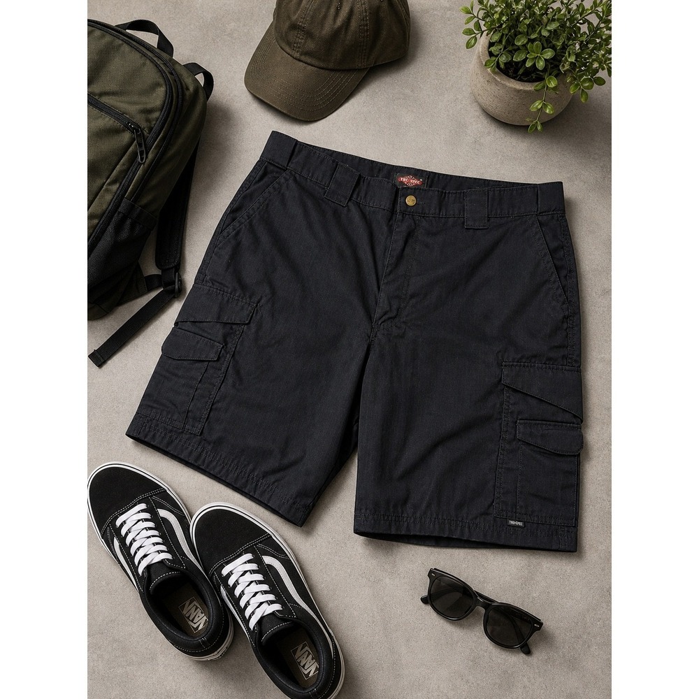 TRU-SPEC Cargo Shorts Mens 44 Black Tactical Ripstop Utility Work Hiking Golf